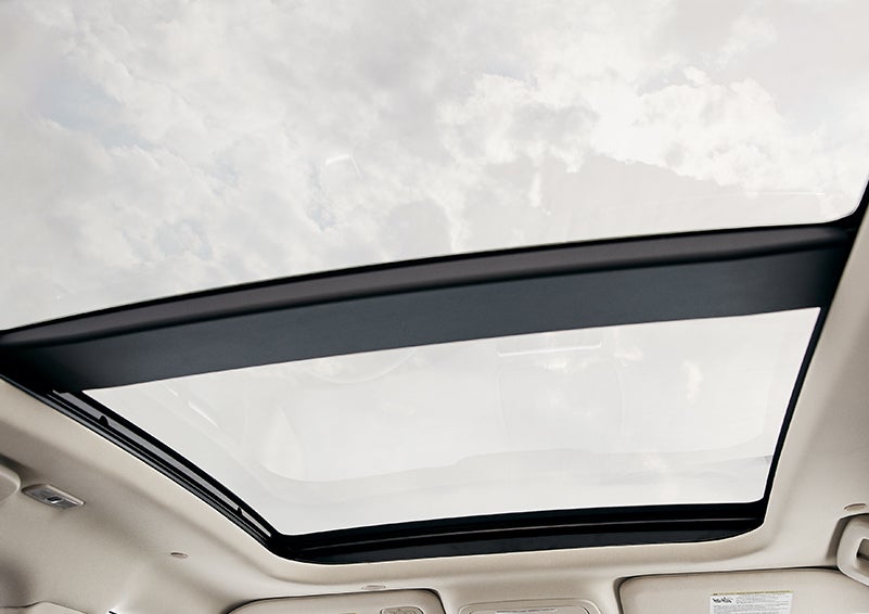 The available panoramic Vista Roof® is shown from inside a 2024 Lincoln Corsair® SUV. | George Ballentine Lincoln in Greenwood SC