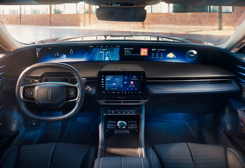 A large panoramic display is shown on the dashboard of a 2024 Lincoln Nautilus® SUV | George Ballentine Lincoln in Greenwood SC